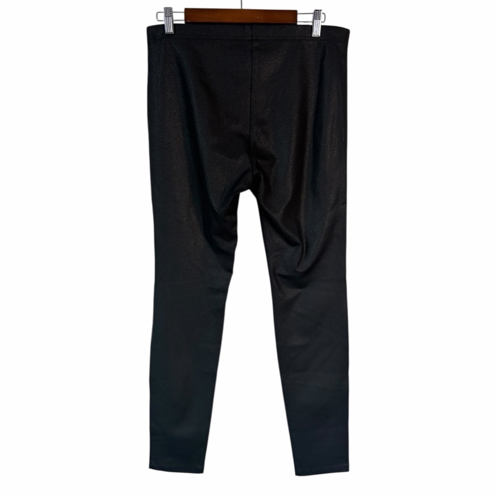 Iris Setlakwe Pull On High Rise Stretch Pants Black Shimmer Size 10 - Picture 3 of 6